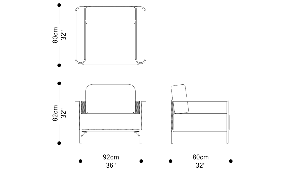 Image of the main dimensions of the product